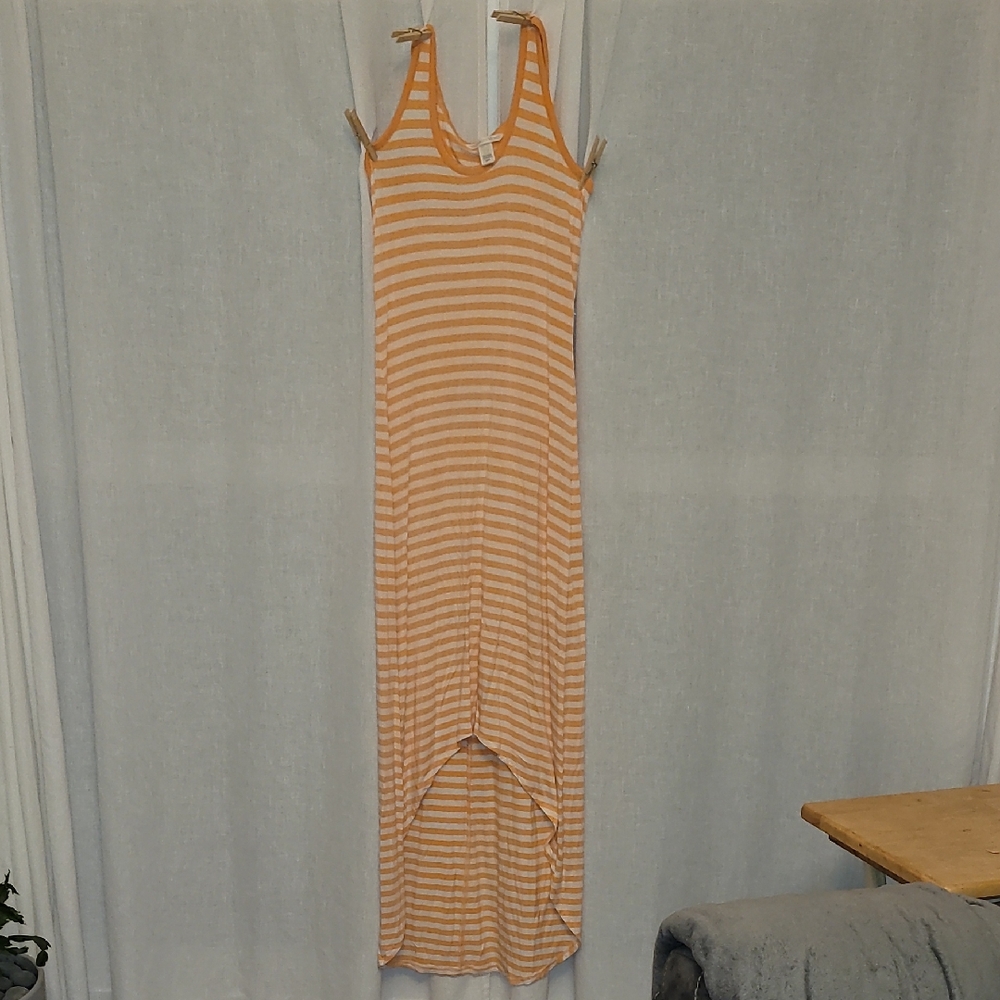 Victoria's Secret Orange and White Striped Top